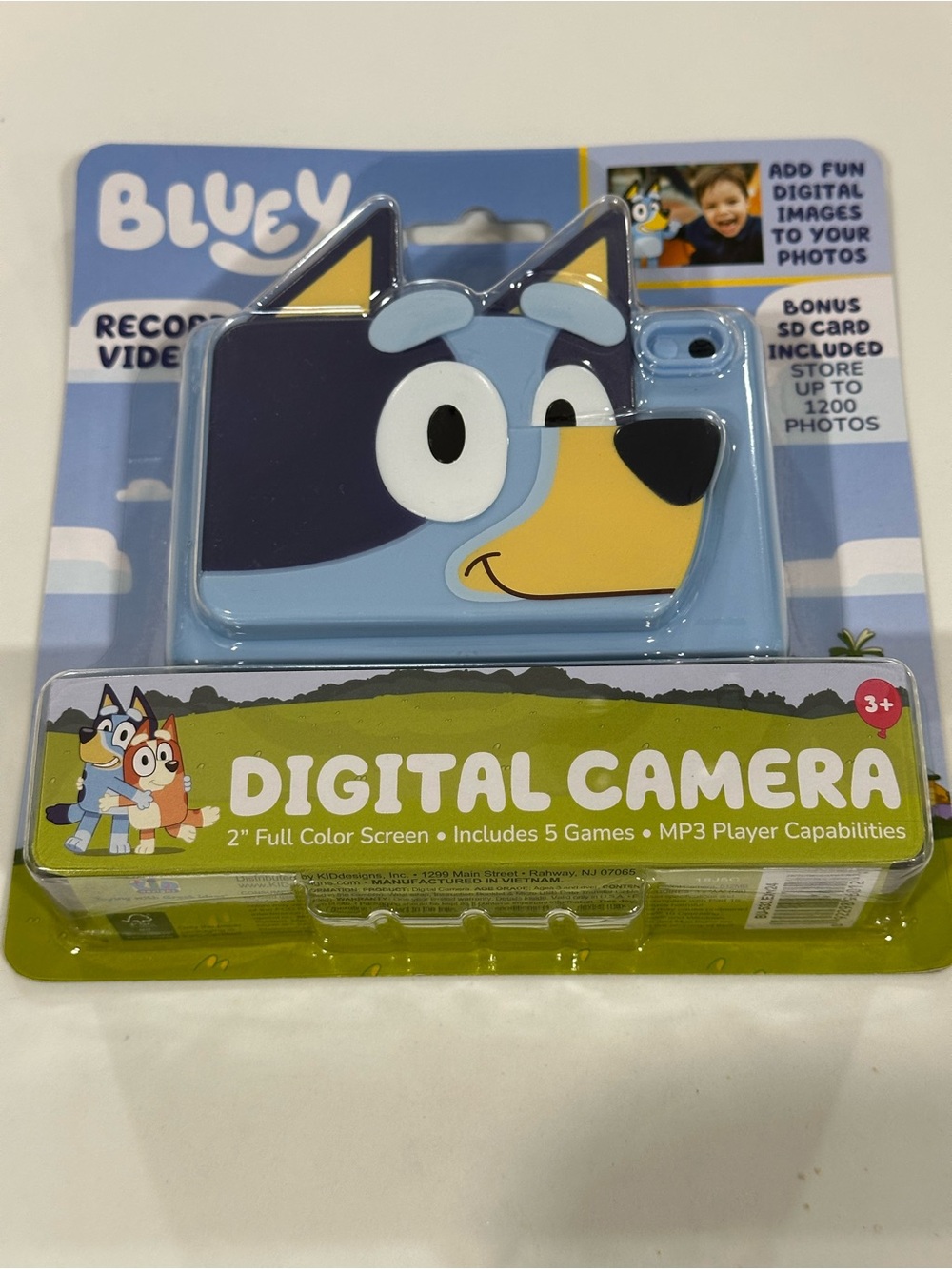 Kids Digital Camera - Light Blue Character Design